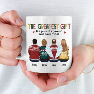 Le plus beau cadeau que nos parents nous ont offert, c'était l'un à l'autre - Tasse personnalisée familiale - Cadeau de Noël pour frères et sœurs