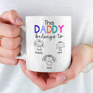 Ce papa appartient - Tasse personnalisée pour la famille - Cadeau de fête des pères, d'anniversaire pour papa