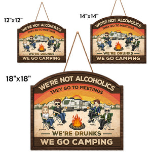 Welcome To Our Camper The Friendship Is Free - Camping Personalized Custom Shaped Home Decor Wood Sign - House Warming Gift For Best Friends, BFF, Sisters, Camping Lovers