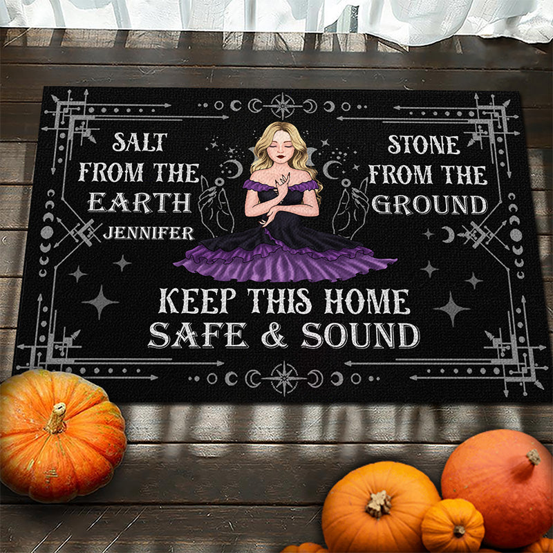 Gardez votre maison saine et sauve ! Tapis décoratif personnalisé pour sorcières ! Cadeau d'Halloween pour sorcières, vous-même.