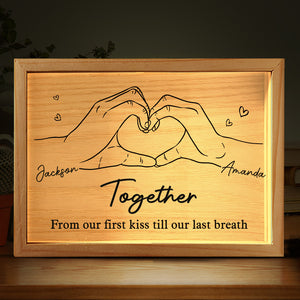 De notre premier baiser - Cadre photo personnalisé pour couple - Cadeau pour mari et femme, anniversaire