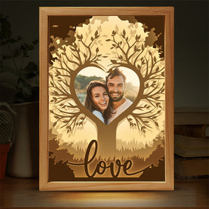 Cadre photo personnalisé « Mon amour » pour couple, boîte lumineuse personnalisée, cadeau pour mari et femme, anniversaire