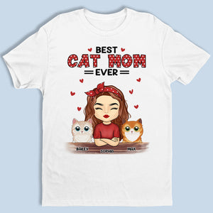 Meilleure maman chat au monde - T-shirt, sweat à capuche et sweat-shirt unisexe personnalisé avec chat - Cadeau pour propriétaires et amoureux des animaux
