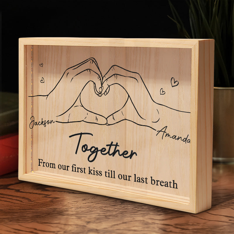 De notre premier baiser - Cadre photo personnalisé pour couple - Cadeau pour mari et femme, anniversaire