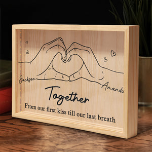 De notre premier baiser - Cadre photo personnalisé pour couple - Cadeau pour mari et femme, anniversaire
