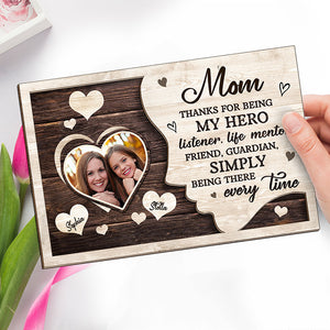 Photo personnalisée « Merci d'être mon tuteur » - Plaque en bois personnalisée à 2 couches avec support - Cadeau de pendaison de crémaillère pour maman