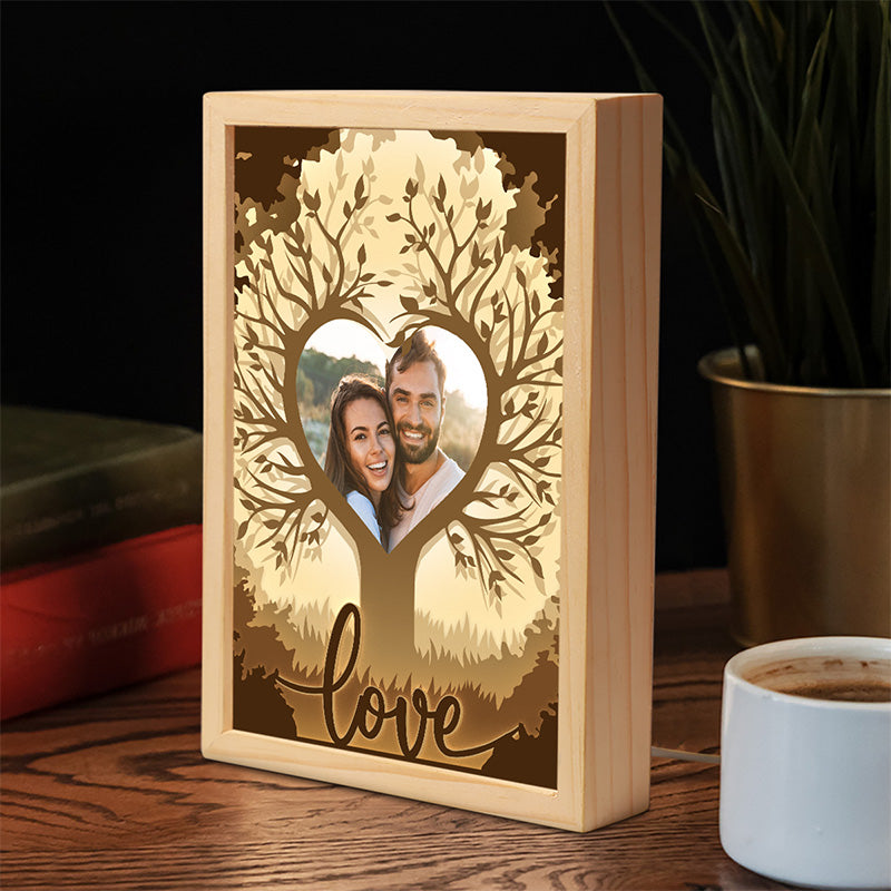 Cadre photo personnalisé « Mon amour » pour couple, boîte lumineuse personnalisée, cadeau pour mari et femme, anniversaire