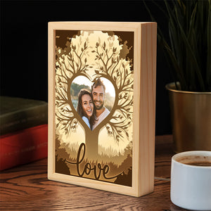 Cadre photo personnalisé « Mon amour » pour couple, boîte lumineuse personnalisée, cadeau pour mari et femme, anniversaire