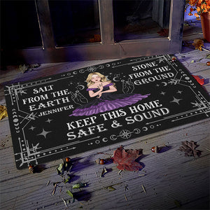 Gardez votre maison saine et sauve ! Tapis décoratif personnalisé pour sorcières ! Cadeau d'Halloween pour sorcières, vous-même.