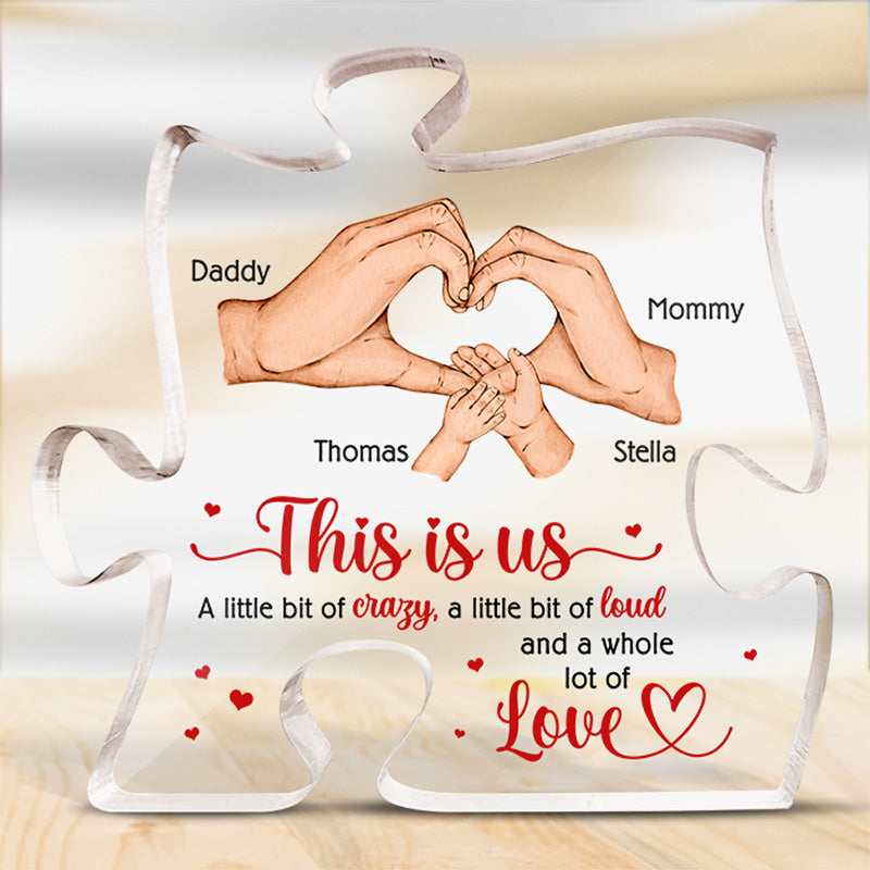 C'est nous - Plaque acrylique personnalisée en forme de puzzle familial - Cadeau pour les membres de la famille