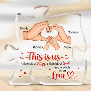 C'est nous - Plaque acrylique personnalisée en forme de puzzle familial - Cadeau pour les membres de la famille