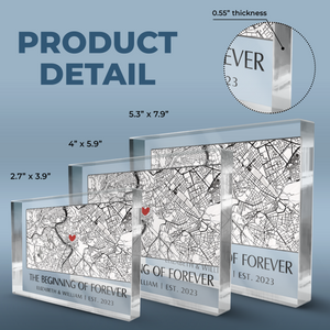 Là où tout a commencé - Plaque rectangulaire en acrylique personnalisée pour couple - Cadeau pour mari et femme, anniversaire