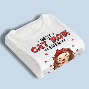Meilleure maman chat au monde - T-shirt, sweat à capuche et sweat-shirt unisexe personnalisé avec chat - Cadeau pour propriétaires et amoureux des animaux