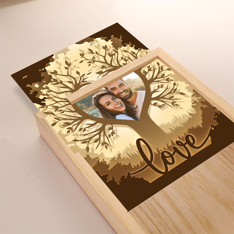 Cadre photo personnalisé « Mon amour » pour couple, boîte lumineuse personnalisée, cadeau pour mari et femme, anniversaire
