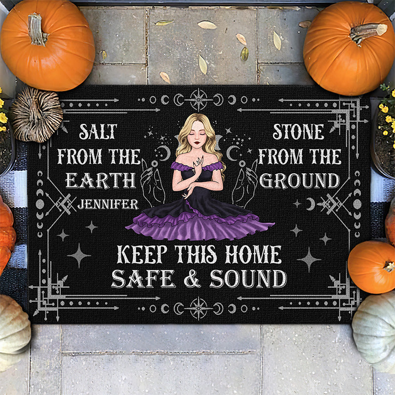 Gardez votre maison saine et sauve ! Tapis décoratif personnalisé pour sorcières ! Cadeau d'Halloween pour sorcières, vous-même.