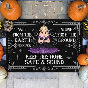 Gardez votre maison saine et sauve ! Tapis décoratif personnalisé pour sorcières ! Cadeau d'Halloween pour sorcières, vous-même.