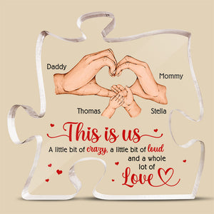 C'est nous - Plaque acrylique personnalisée en forme de puzzle familial - Cadeau pour les membres de la famille