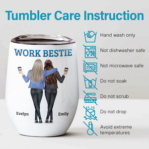 Thanks For Being My Friends - Coworker Personalized Custom Wine Tumbler - Gift For Coworkers, Work Friends, Colleagues
