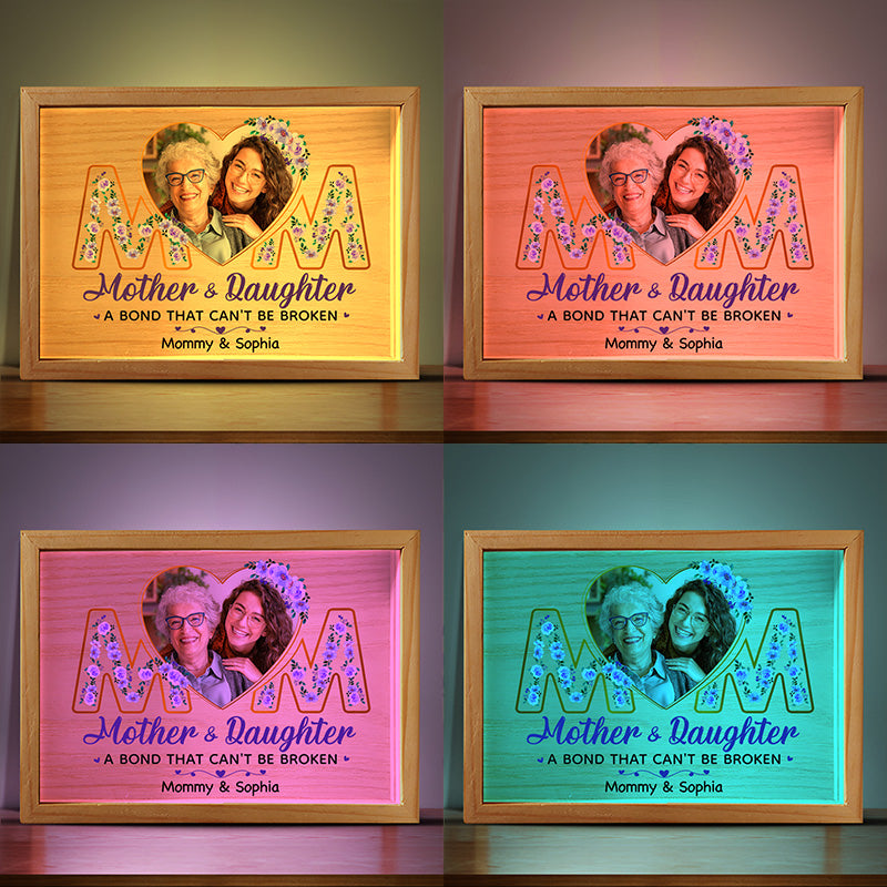 Custom Photo A Bond That Can't Be Broken - Family Personalized Custom Frame Light Box - Gift For Mom