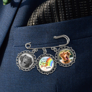 Custom Photo Forever Loved - Memorial Personalized Custom Round Shaped Lapel Pin, Brooch - Sympathy Gift For Pet Owners, Pet Lovers