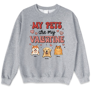 Mes animaux sont ma Saint-Valentin ! T-shirt, sweat à capuche et sweat-shirt unisexe personnalisé pour chien et chat ! Cadeau pour les propriétaires et les amoureux des animaux.