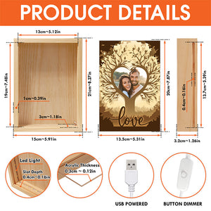 Cadre photo personnalisé « Mon amour » pour couple, boîte lumineuse personnalisée, cadeau pour mari et femme, anniversaire
