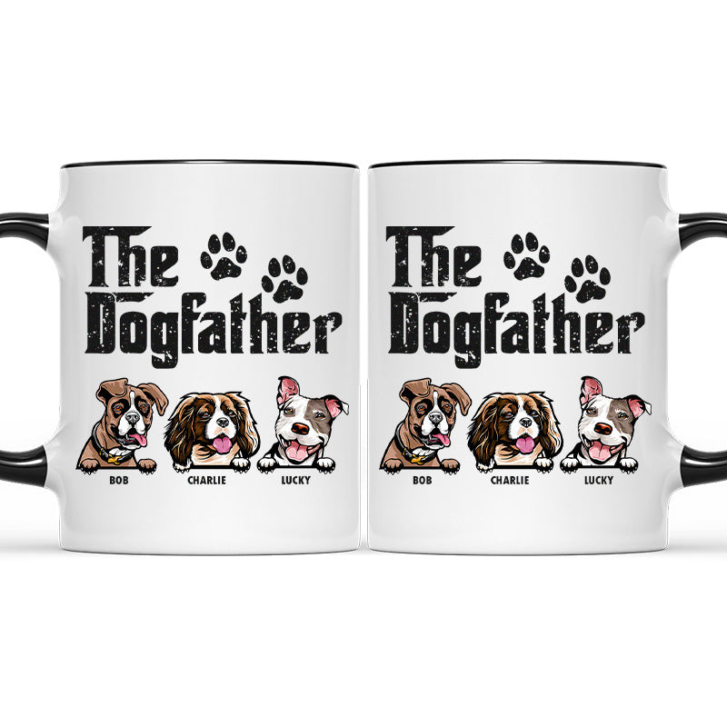 Voici le Dogfather - Tasse personnalisée avec accents pour chien - Cadeau pour les propriétaires d'animaux et les amoureux des animaux
