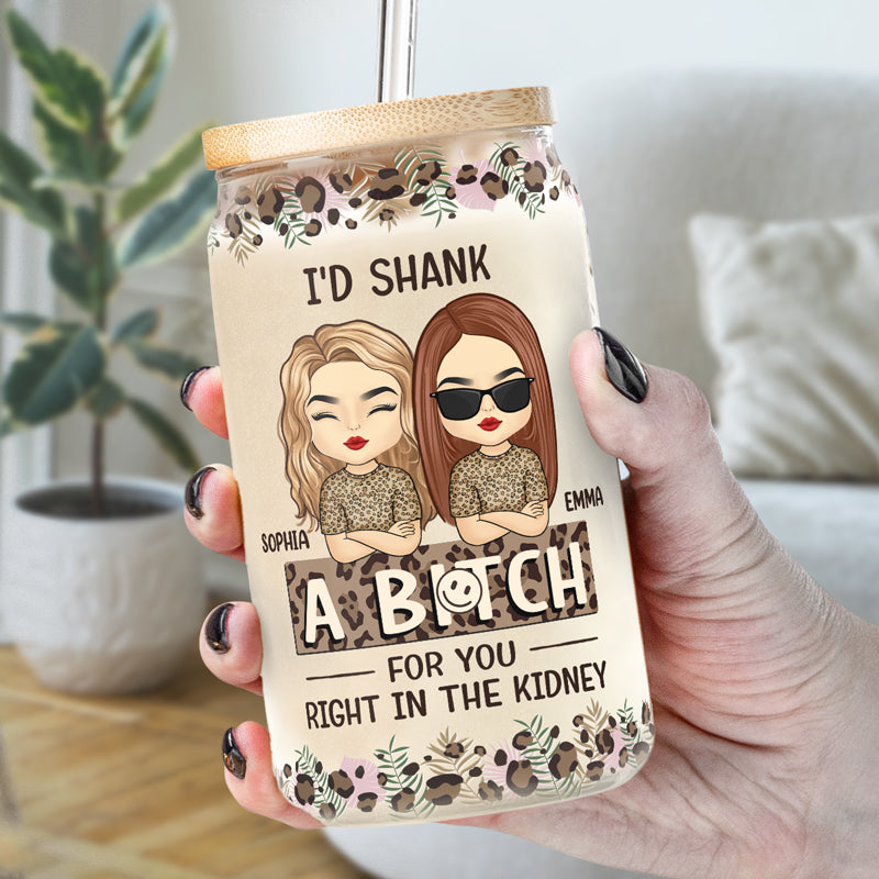 Merci d'être ma meilleure amie - Tasse en verre personnalisée, tasse à café glacé - Cadeau pour meilleures amies, meilleures amies, sœurs