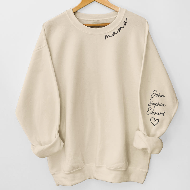 Meilleure maman du monde - Sweat-shirt unisexe personnalisé avec motif sur la manche - Cadeau d'anniversaire pour maman et grand-mère