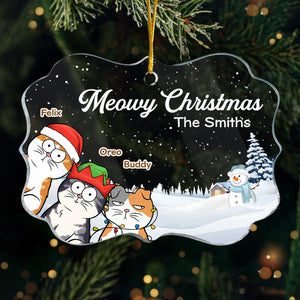 Nous vous souhaitons un joyeux Noël - Décoration personnalisée en forme de chat - Acrylique en forme de Benelux - Cadeau de Noël pour les propriétaires et les amoureux des animaux