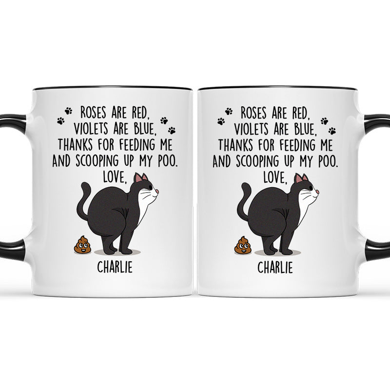 Merci d'avoir ramassé mes crottes - Mug personnalisé avec motif chat - Fête des pères, cadeau pour les propriétaires d'animaux et les amoureux des animaux