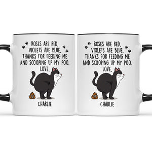 Merci d'avoir ramassé mes crottes - Mug personnalisé avec motif chat - Fête des pères, cadeau pour les propriétaires d'animaux et les amoureux des animaux
