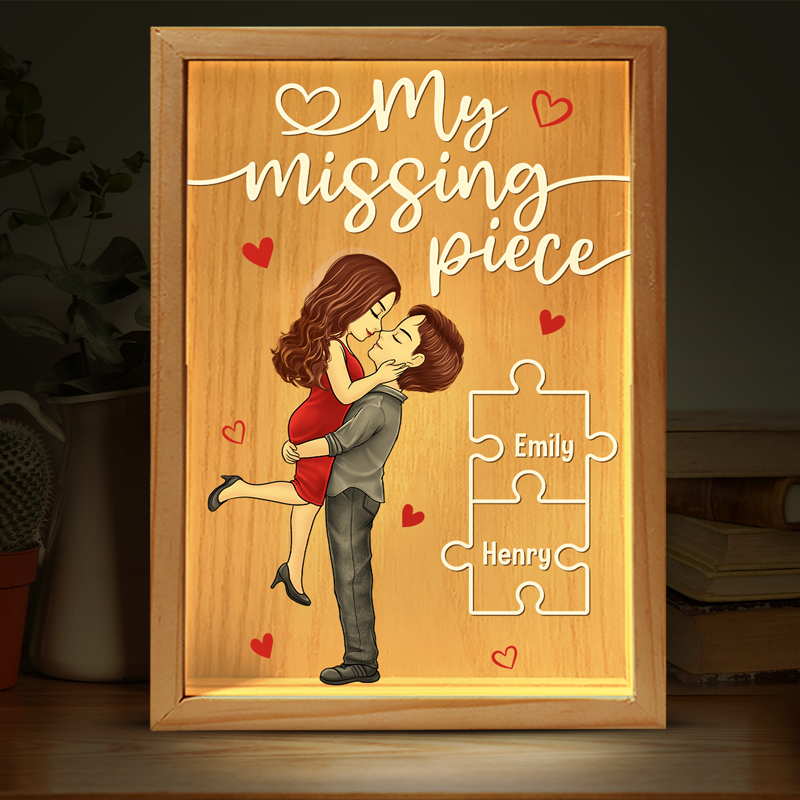 Ma pièce manquante - Cadre photo personnalisé pour couple - Cadeau pour mari et femme, anniversaire