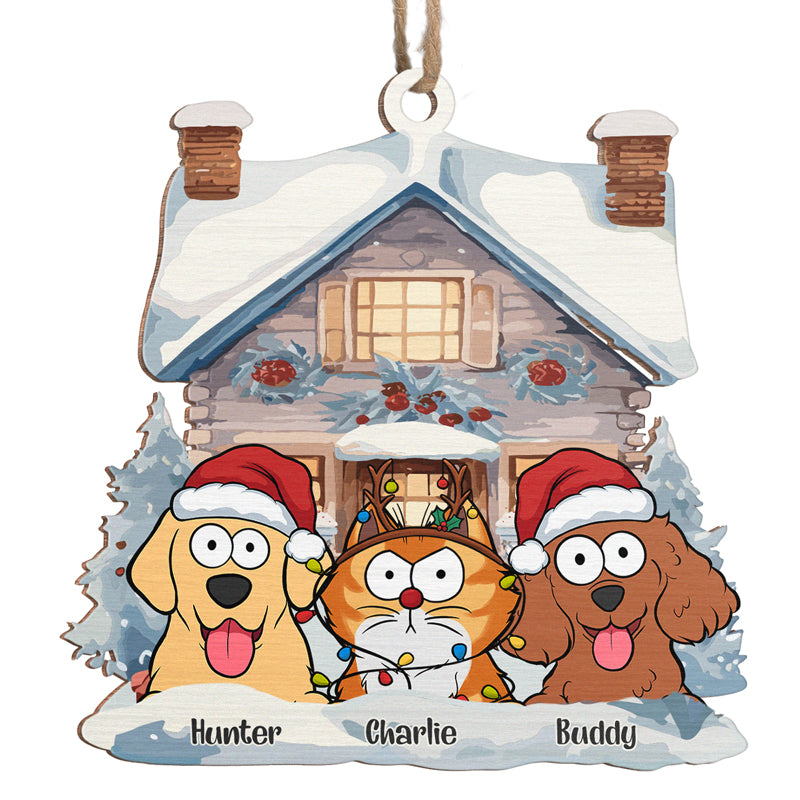 Passez un Noël miaouant ! Décoration personnalisée pour chien et chat ! Bois de forme personnalisée ! Cadeau de Noël pour les propriétaires et les amoureux des animaux.