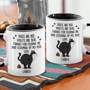 Merci d'avoir ramassé mes crottes - Mug personnalisé avec motif chat - Fête des pères, cadeau pour les propriétaires d'animaux et les amoureux des animaux