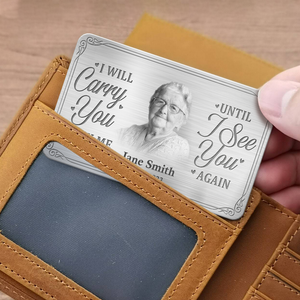 Carte photo personnalisée « Jusqu'à ce que je te revoie » - Carte portefeuille personnalisée en aluminium - Cadeau de condoléances pour les membres de la famille