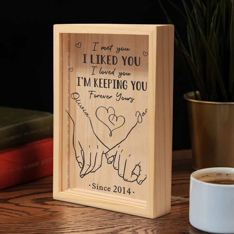 Je te garde à jamais à toi - Cadre photo personnalisé pour couple - Cadeau pour mari et femme, anniversaire