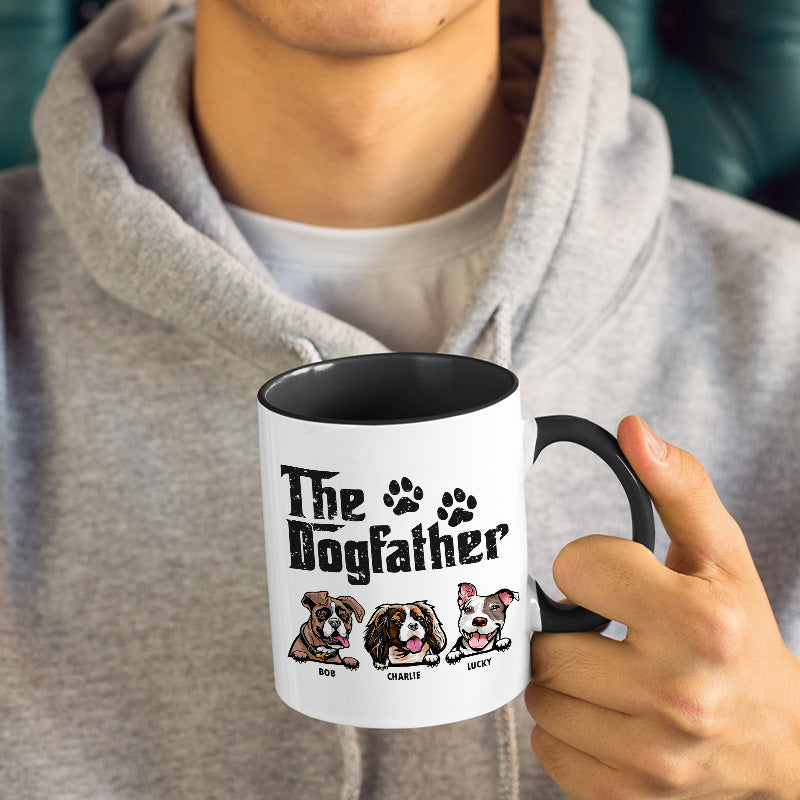 Voici le Dogfather - Tasse personnalisée avec accents pour chien - Cadeau pour les propriétaires d'animaux et les amoureux des animaux