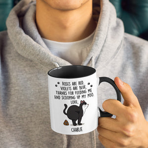 Merci d'avoir ramassé mes crottes - Mug personnalisé avec motif chat - Fête des pères, cadeau pour les propriétaires d'animaux et les amoureux des animaux
