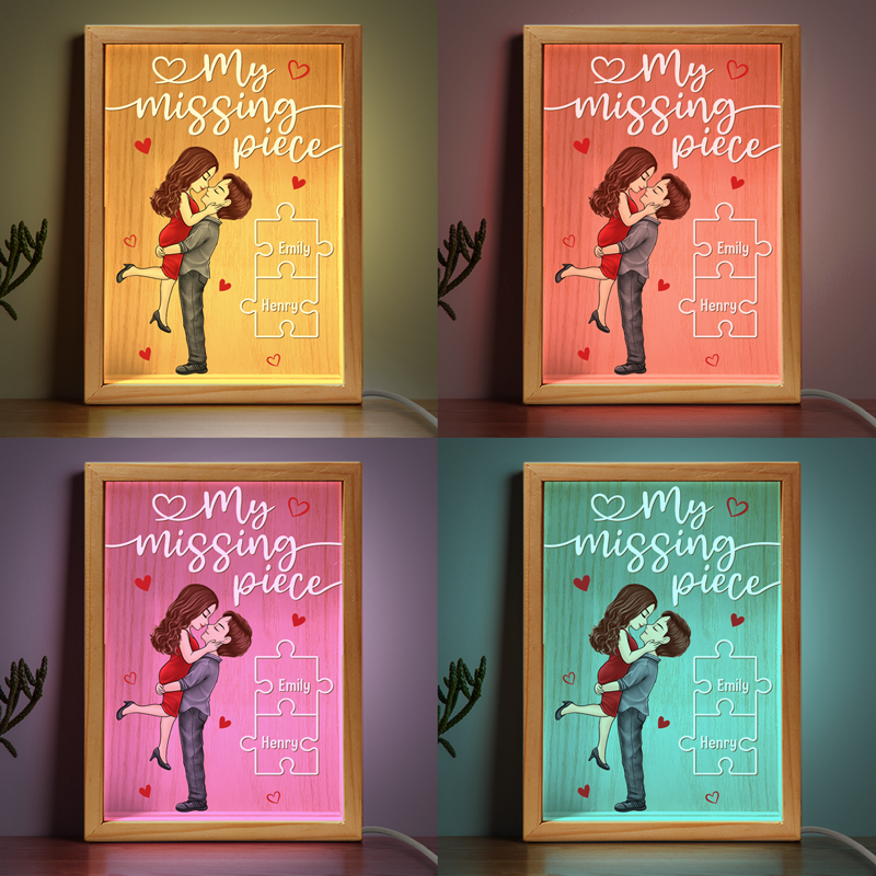 Ma pièce manquante - Cadre photo personnalisé pour couple - Cadeau pour mari et femme, anniversaire