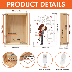 Ma pièce manquante - Cadre photo personnalisé pour couple - Cadeau pour mari et femme, anniversaire