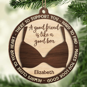 Près de ton cœur - Ornement personnalisé pour meilleure amie - Forme ronde en bois - Cadeau de Noël pour meilleures amies, meilleures amies, sœurs