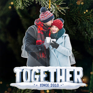 Photo personnalisée ensemble depuis - Ornement personnalisé pour couple - Forme personnalisée en acrylique - Cadeau de Noël pour mari et femme, anniversaire