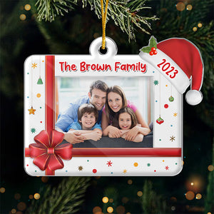 Photo personnalisée de famille pour faire de cette maison un foyer - Ornement personnalisé pour la famille - Forme personnalisée en acrylique - Cadeau de Noël pour les membres de la famille
