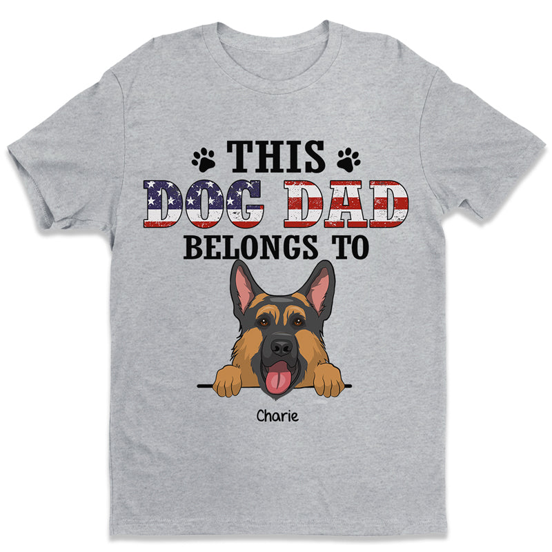 Ce chien appartient à papa - Cadeau pour papa, T-shirt unisexe personnalisé