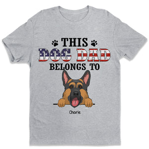 Ce chien appartient à papa - Cadeau pour papa, T-shirt unisexe personnalisé