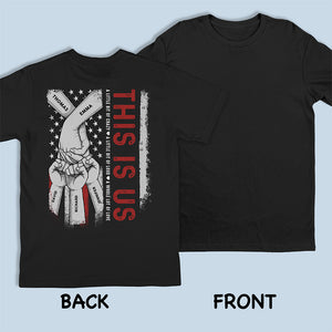 This Is Us - T-shirt, sweat à capuche et sweat-shirt unisexe personnalisé avec imprimé au dos - Cadeau pour les membres de la famille