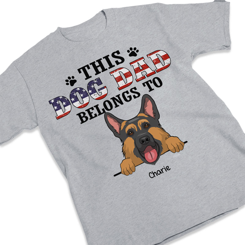 Ce chien appartient à papa - Cadeau pour papa, T-shirt unisexe personnalisé