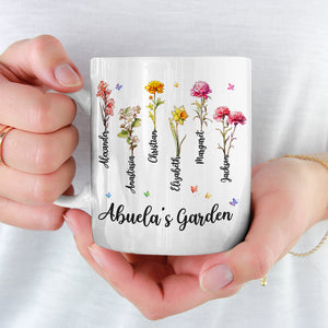 Jardin de grand-mère - Tasse personnalisée familiale - Cadeau pour grand-mère