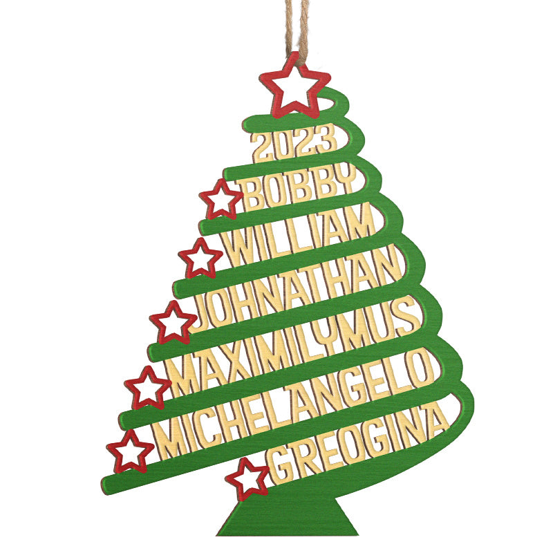 Répandez la joie des fêtes - Ornement personnalisé pour la famille - Forme en bois personnalisée - Cadeau de Noël pour les membres de la famille